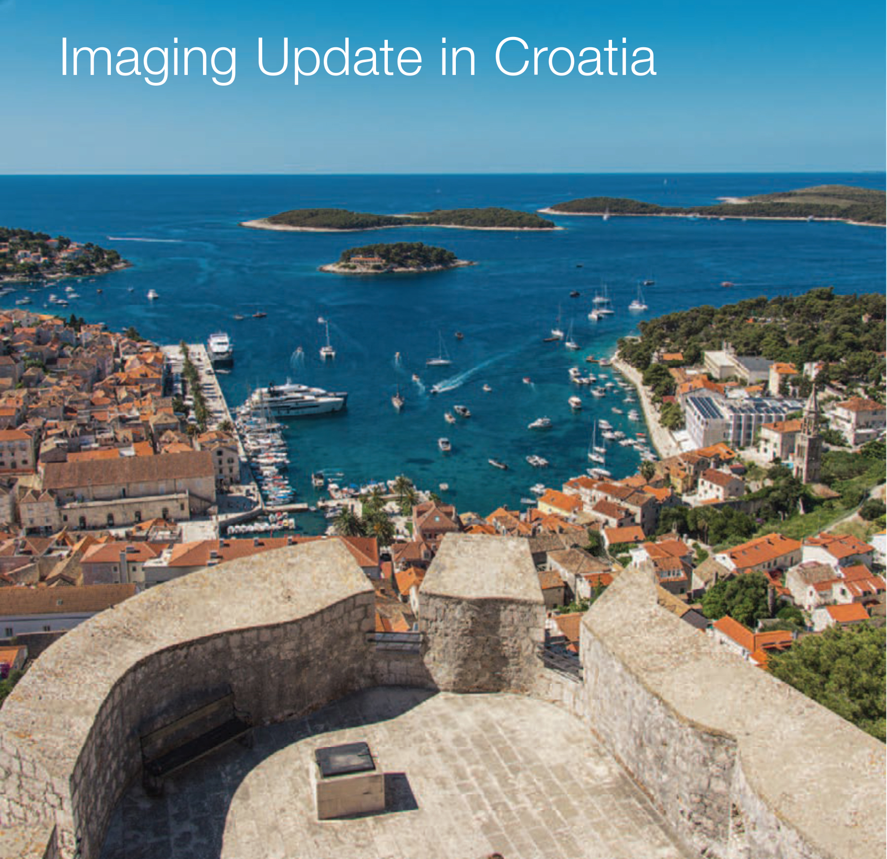 Text: Imaging Update in Croatia. Croatia coast.